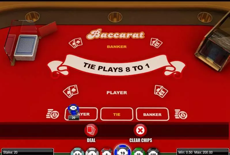 Baccarat made by 1x2 Gaming - Table ScreenShot