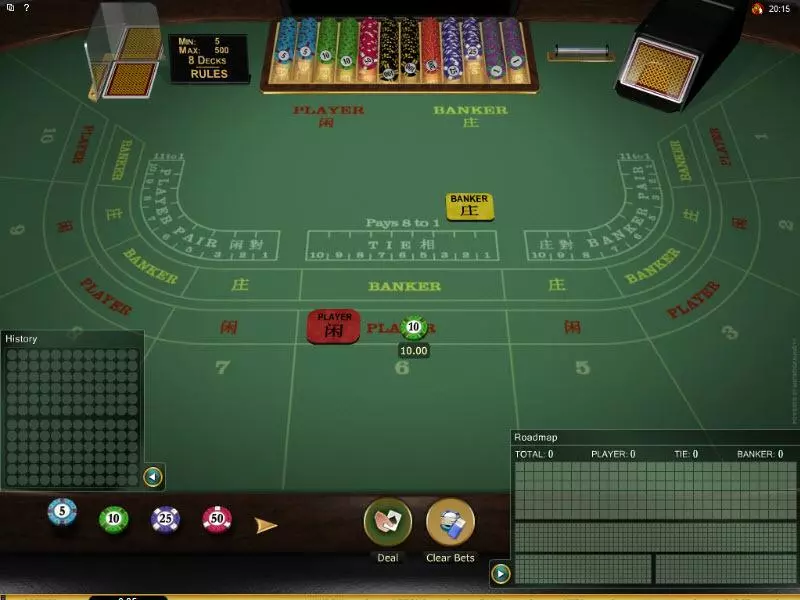 Baccarat Gold made by Microgaming - Table ScreenShot