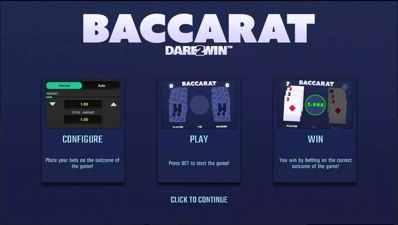 Baccarat made by Hacksaw Gaming - Introduction Screen
