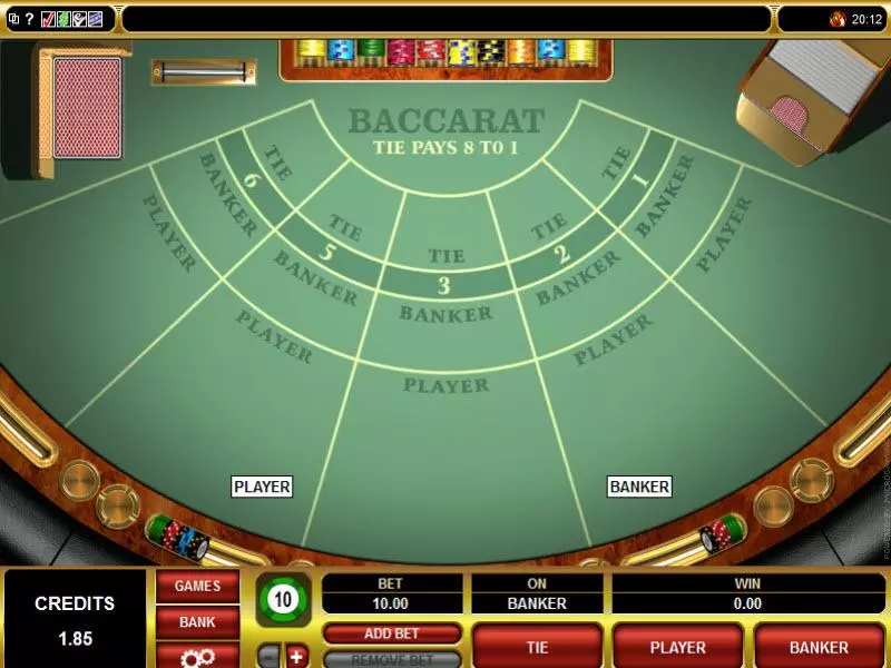 Baccarat made by Microgaming - Table ScreenShot