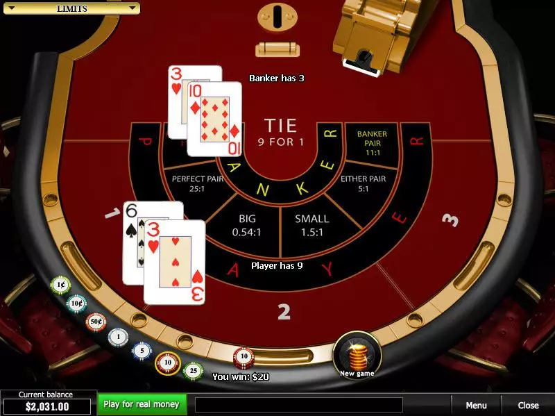 Baccarat made by PlayTech - Table ScreenShot