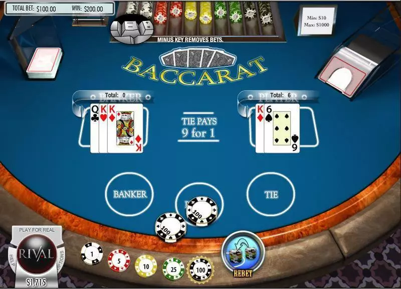 Baccarat made by Rival - Table ScreenShot