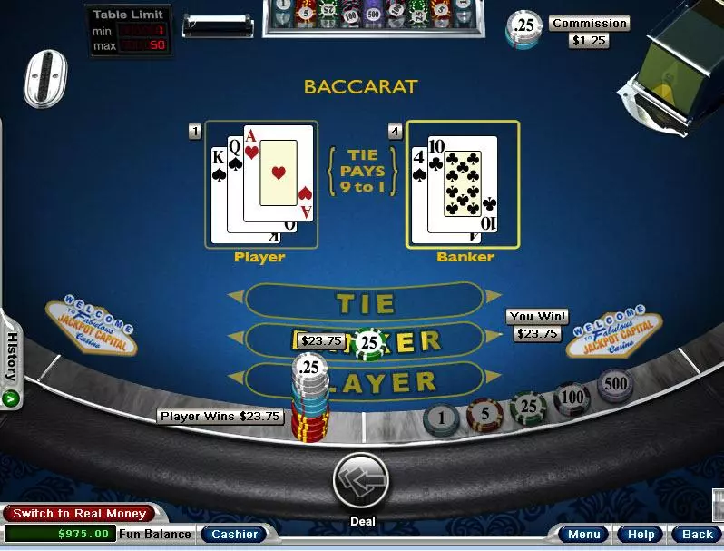 Baccarat made by RTG - Table ScreenShot