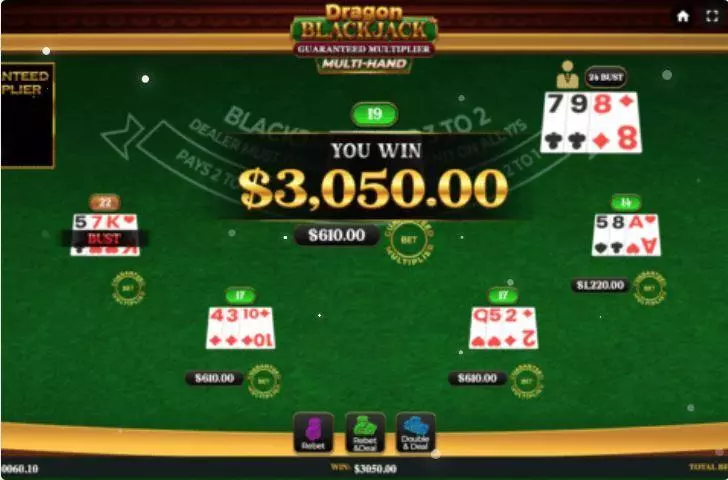 Dragon Blackjack made by Dragon Gaming - Winning Screenshot