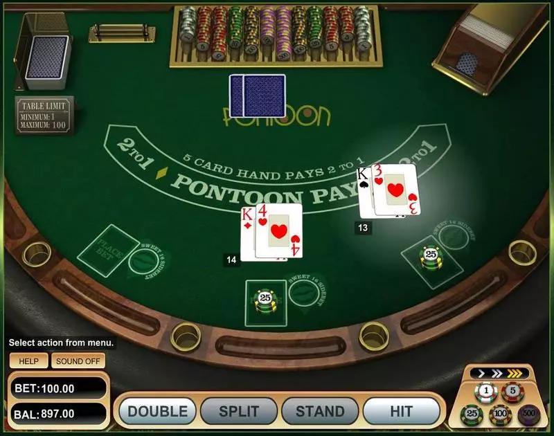 Pontoon Blackjack made by BetSoft - Table ScreenShot
