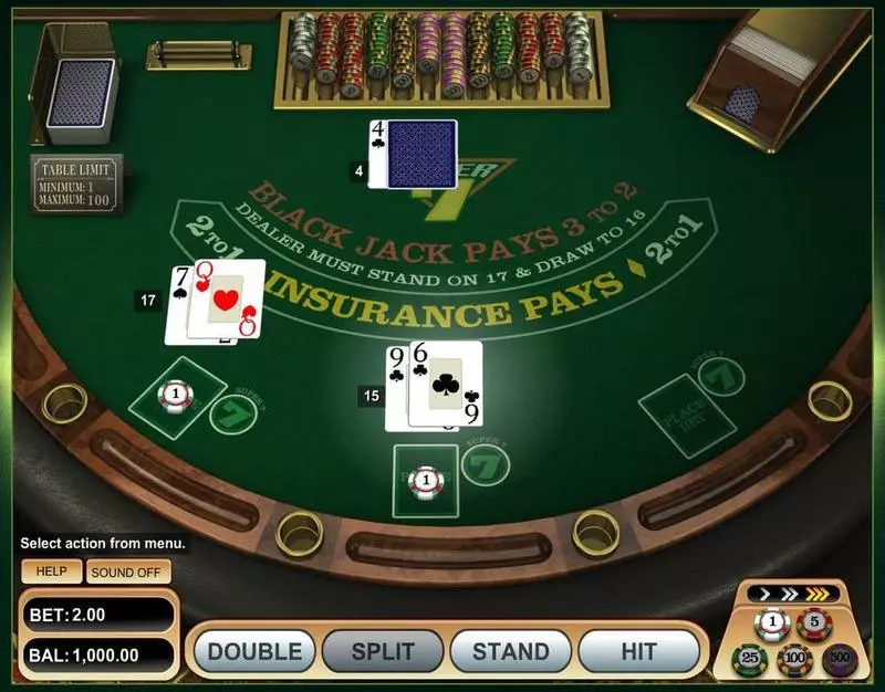 Super 7 Blackjack made by BetSoft - Table ScreenShot