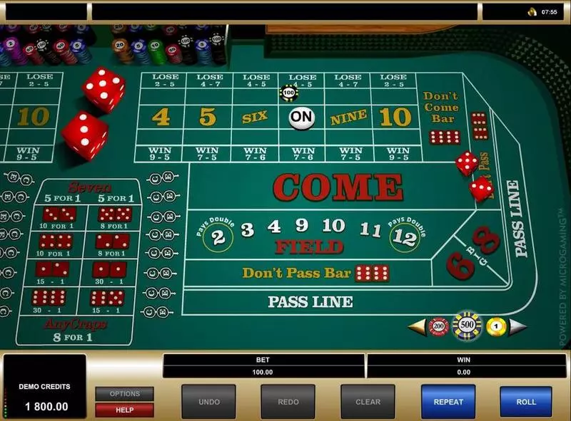 Craps made by Microgaming - Table ScreenShot
