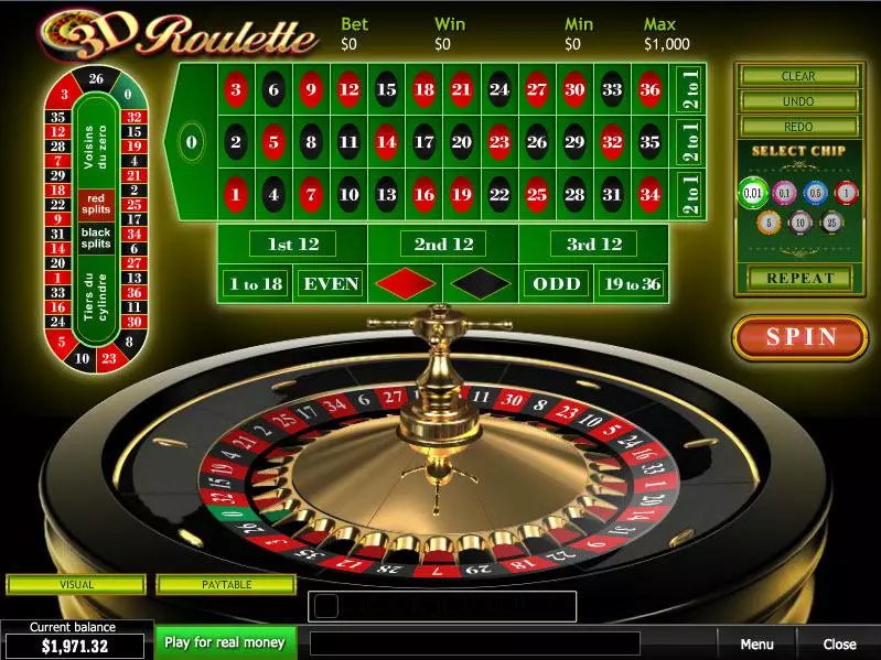 3D Roulette made by PlayTech - Table ScreenShot