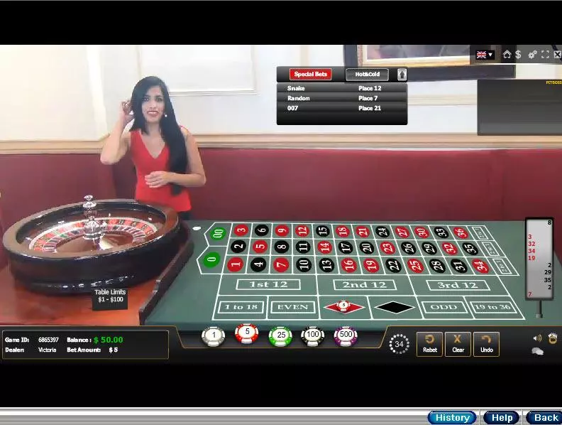 American Roulette Live made by RTG - Table ScreenShot
