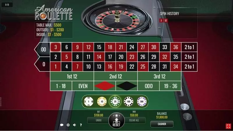 American Roulette made by Rival - Table ScreenShot
