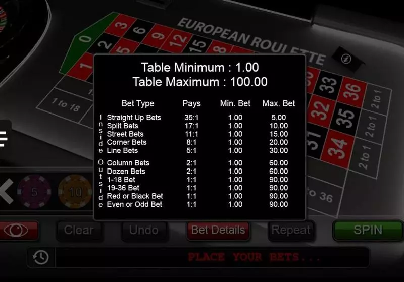 Euopean Roulette  made by CORE Gaming - Mobile Screen