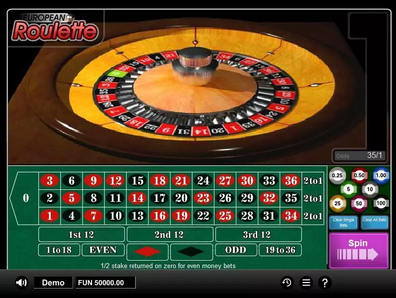 European Roulette made by 1x2 Gaming - Table ScreenShot