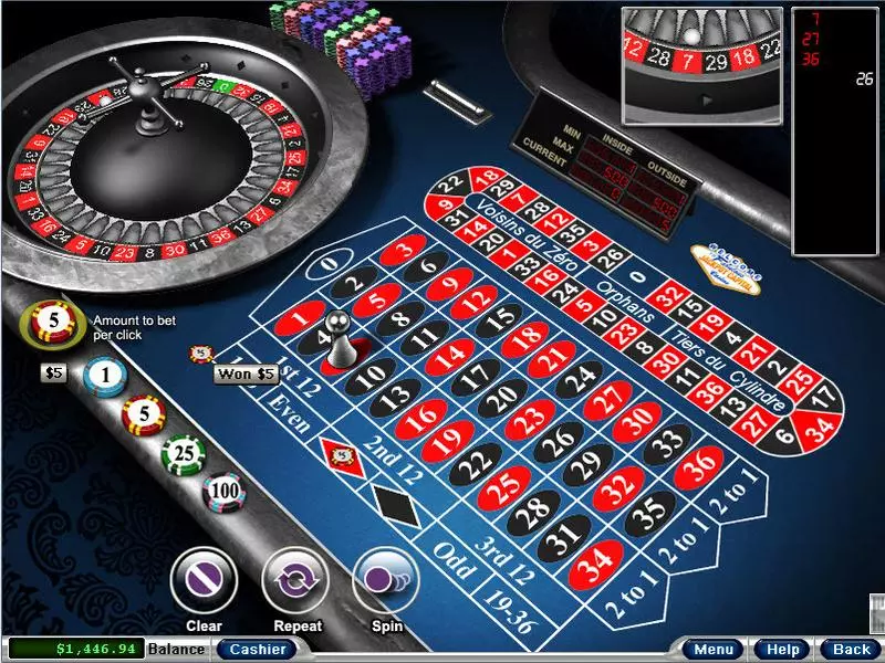 European Roulette made by RTG - Table ScreenShot