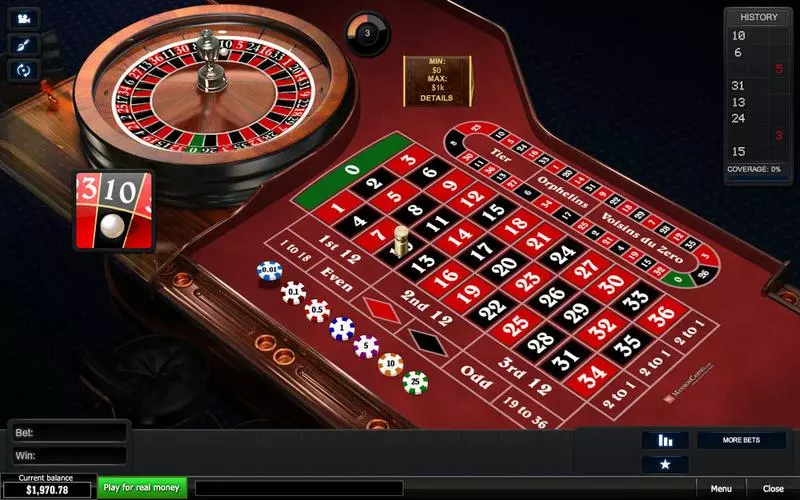 Premium European Roulette made by PlayTech - Table ScreenShot
