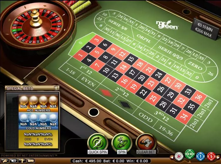 Roulette made by NetEnt - Table ScreenShot
