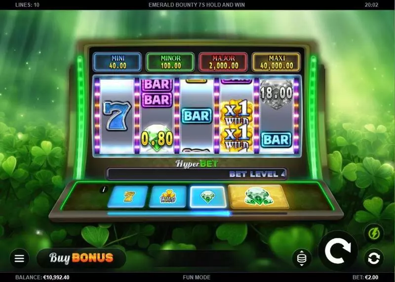  Emerald Bounty 7s Hold and Win Slots made by Kalamba Games - Main Screen Reels