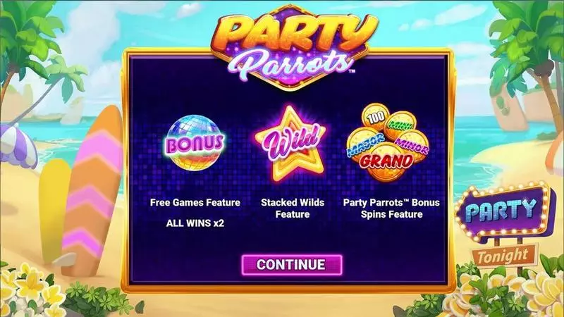  Party Parrots Slots made by Greentube - Info and Rules