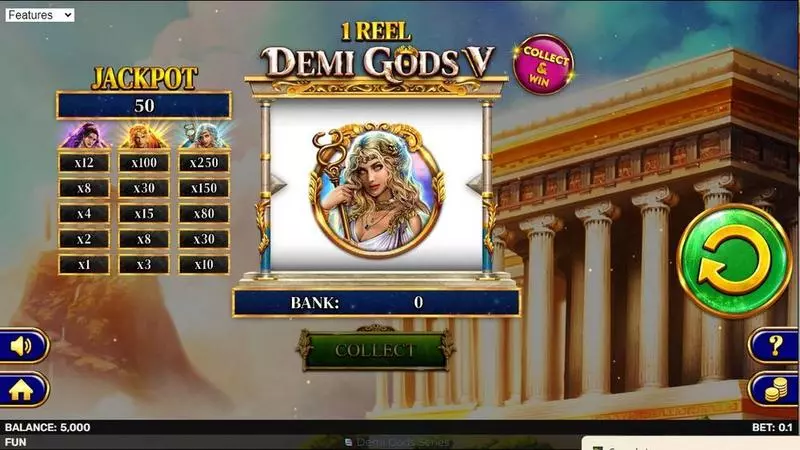 1 Reel Demi Gods V Slots made by Spinomenal - Main Screen Reels