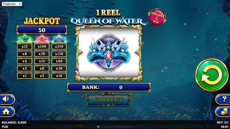 1 Reel Queen Of Water Slots made by Spinomenal - Main Screen Reels