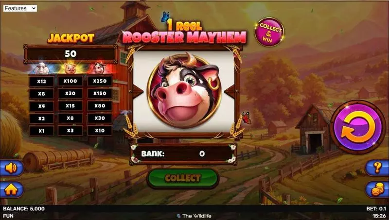 1 Reel – Rooster Mayhem Slots made by Spinomenal - Main Screen Reels