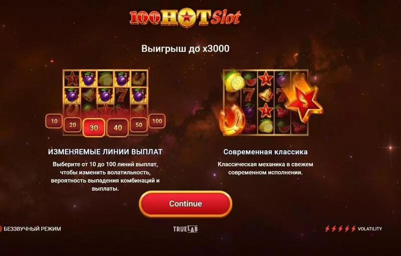 100 Hot Slots made by TrueLab Games - Info and Rules