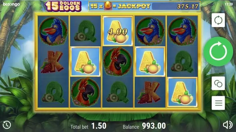15 Golden Eggs Slots made by Booongo - Winning Screenshot