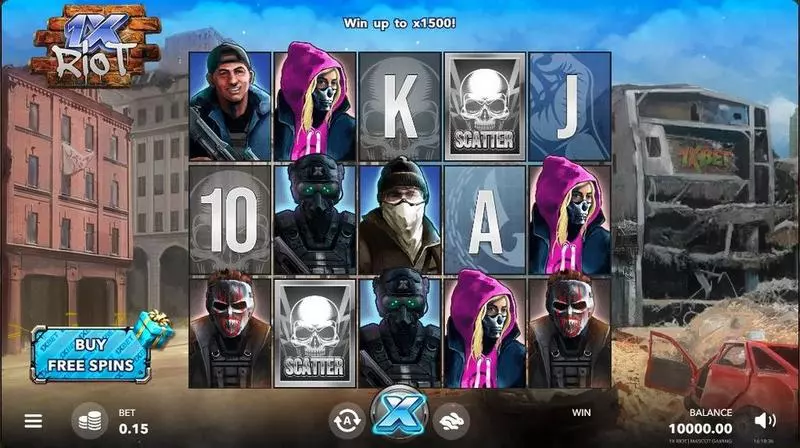 1X Riot Slots made by Mascot Gaming - Main Screen Reels