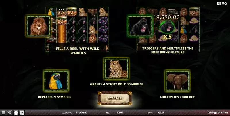 2 Kings of Africa Slots made by Red Rake Gaming - Info and Rules