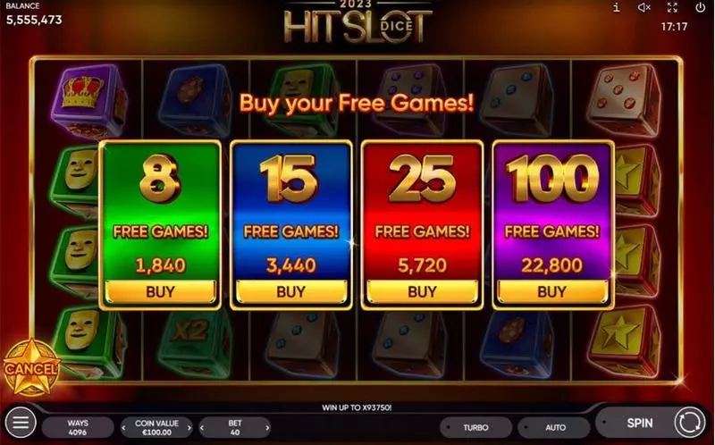 2023 Hit Slot Dice Slots made by Endorphina - Info and Rules