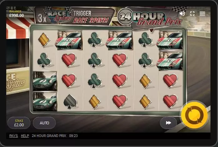 24 Hour Grand Prix Slots made by Red Tiger Gaming - Main Screen Reels