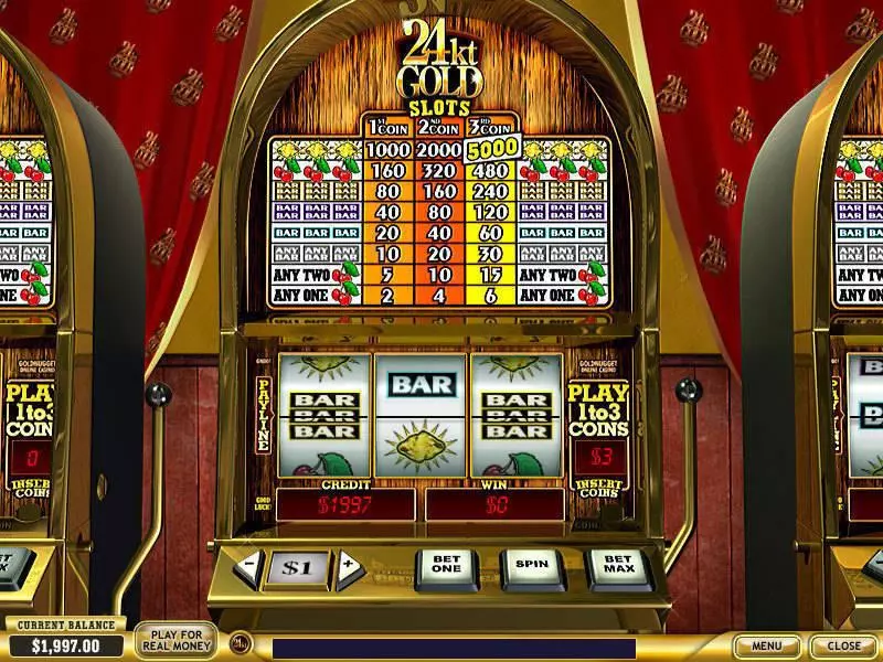 24kt Gold Slots made by PlayTech - Main Screen Reels