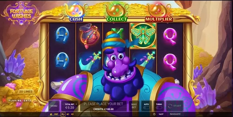 3 Fortune Wishes Slots made by NetEnt - Main Screen Reels