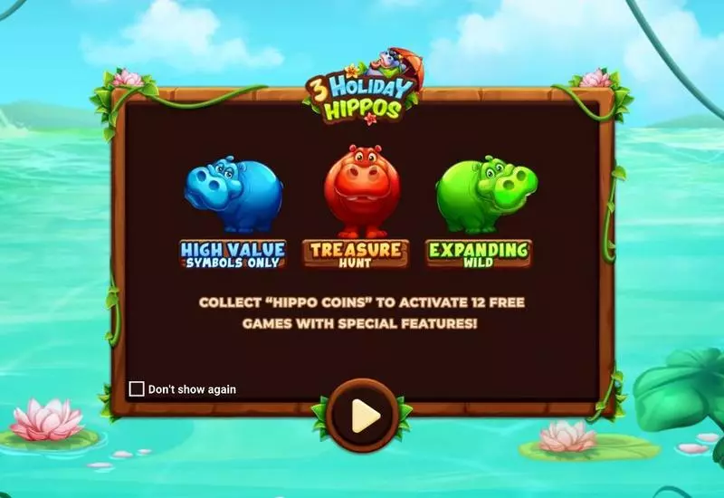 3 Holiday Hippos Slots made by Apparat Gaming - Info and Rules