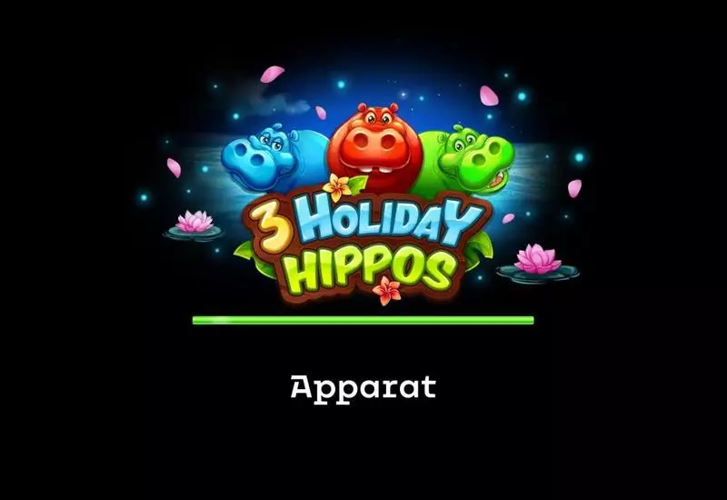3 Holiday Hippos Slots made by Apparat Gaming - Introduction Screen