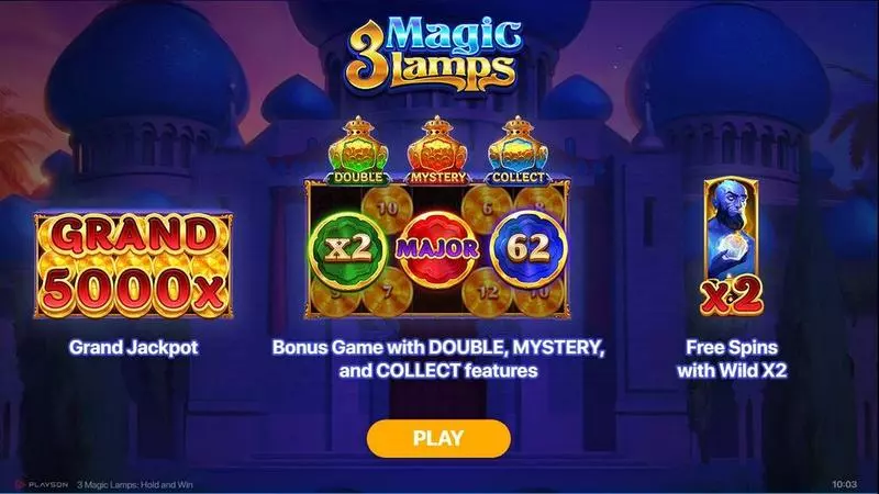 3 Magic Lamps Slots made by Playson - Info and Rules
