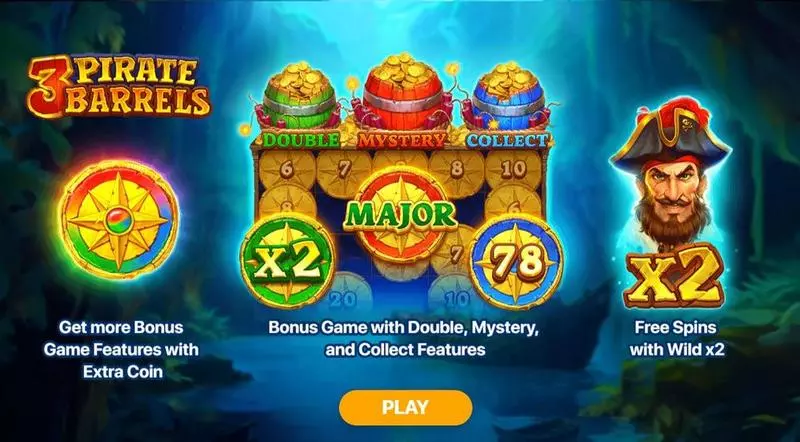 3 Pirate Barrels - Hold and Win Slots made by Playson - Introduction Screen