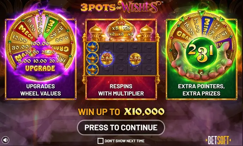 3 Pots of Wishes Slots made by BetSoft - Info and Rules