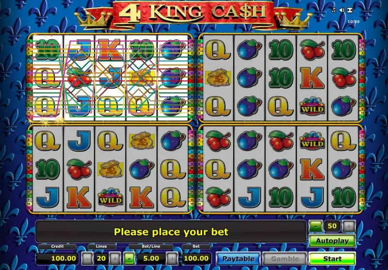 4 King Ca$h Slots made by Novomatic - Main Screen Reels