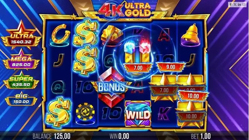 4K Ultra Gold Slots made by 4ThePlayer - Main Screen Reels