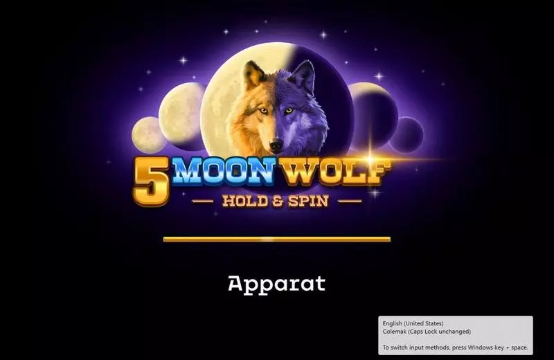 5 Moon Woolf Slots made by Apparat Gaming - Introduction Screen