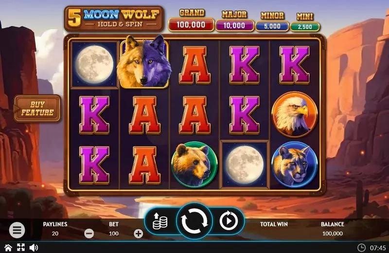 5 Moon Woolf Slots made by Apparat Gaming - Main Screen Reels