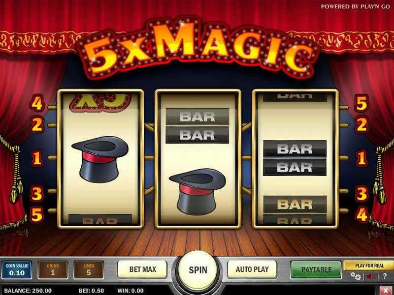5x Magic Slots made by Play'n GO - Main Screen Reels