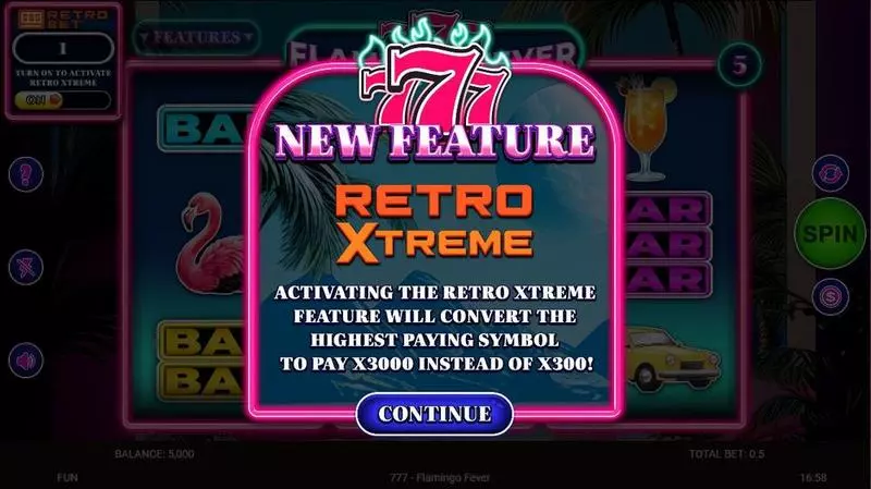 777 – Flamingo Fever Slots made by Spinomenal - Introduction Screen