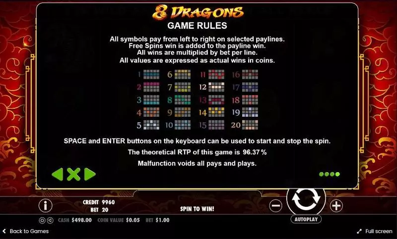 8 Dragons Slots made by Pragmatic Play - Info and Rules