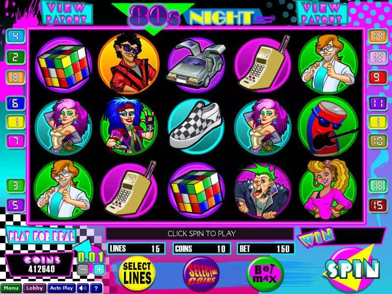 80s Night Slots made by Wizard Gaming - Main Screen Reels
