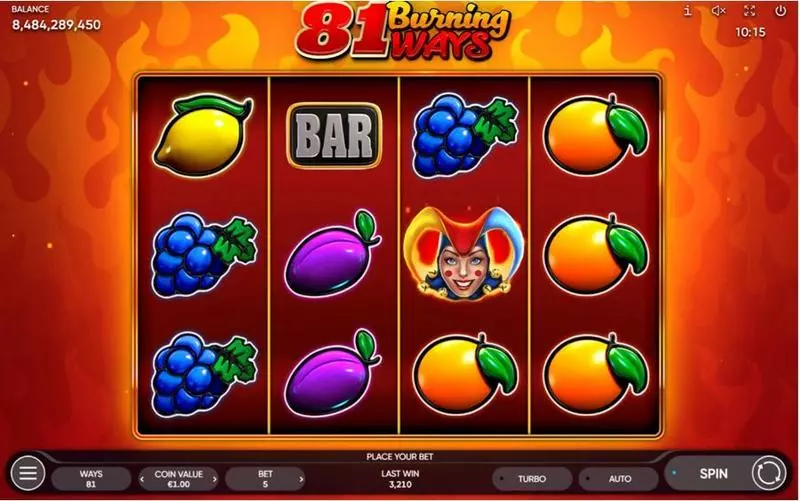 81 Burning Ways Slots made by Endorphina - Main Screen Reels