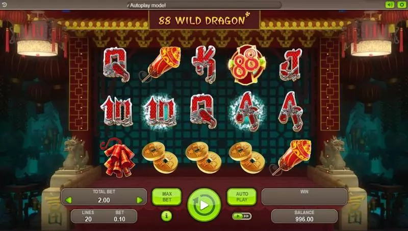 88 Wild Dragons Slots made by Booongo - Main Screen Reels