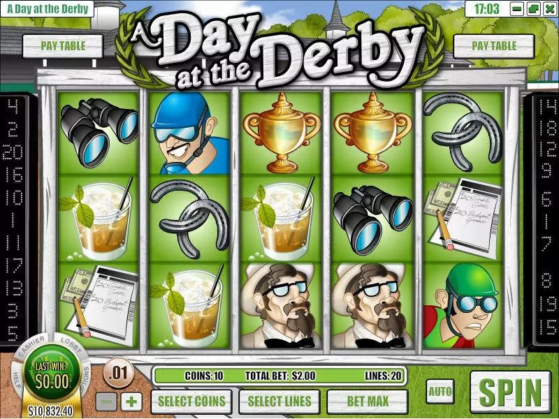 A Day at the Derby Slots made by Rival - Main Screen Reels