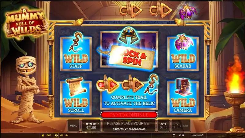 A Mummy Full of Wilds Slots made by Greentube - Main Screen Reels