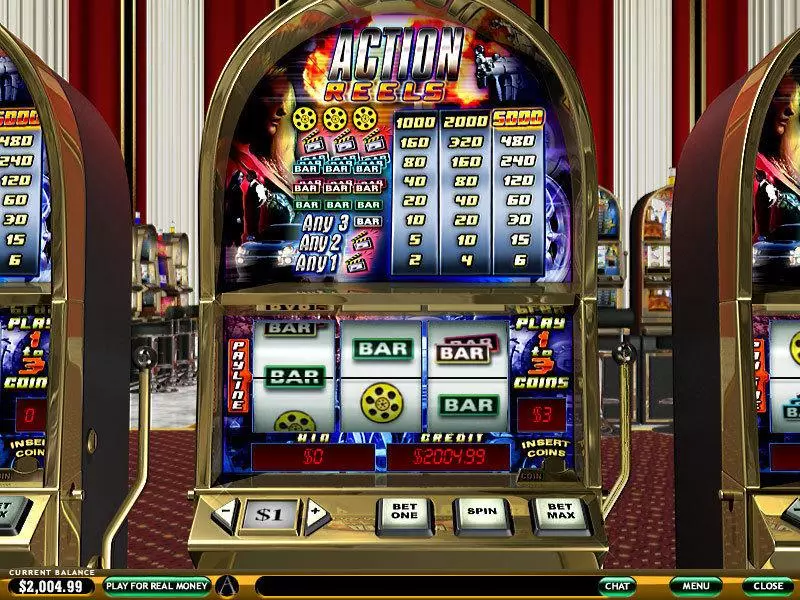 Action Reels Slots made by PlayTech - Main Screen Reels
